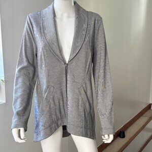 CABI Heather Gray Chic Tailored Fit Dropoff Blazer Women's Size Medium